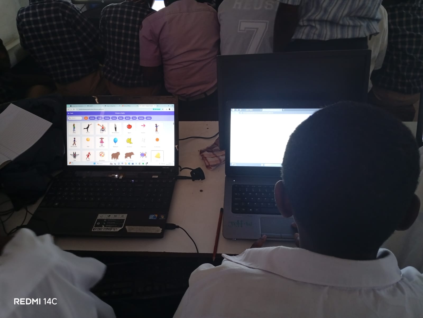 Coding class in progress